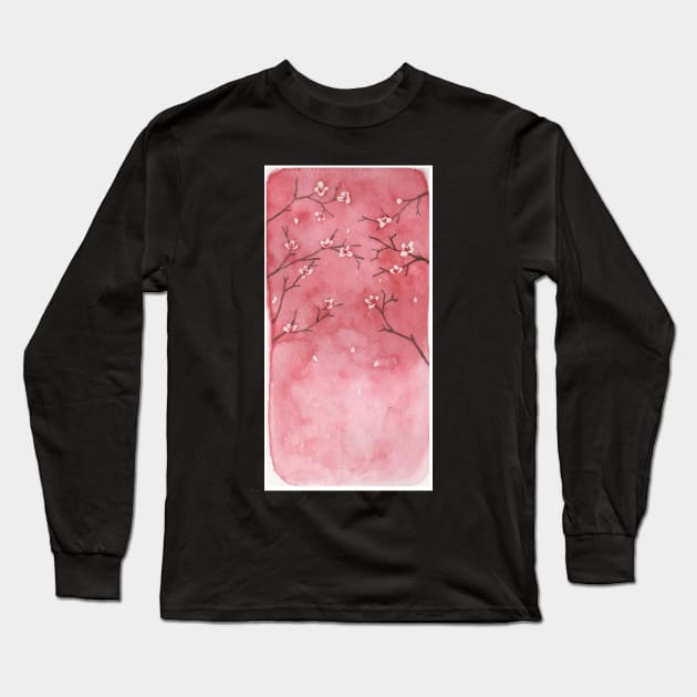 cherry blossom Long Sleeve T-Shirt by geekgo